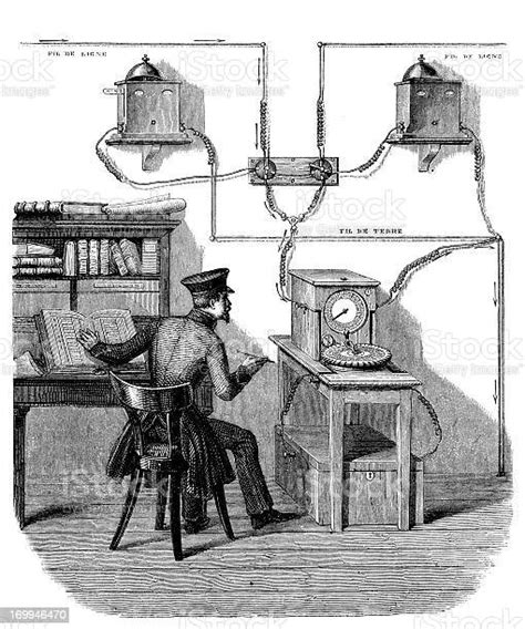 Antique Illustration Of Telegraph Stock Illustration Download Image