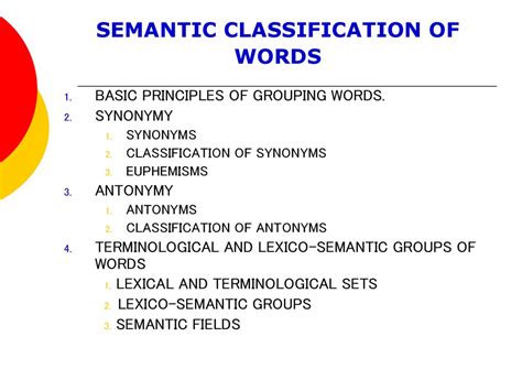 Semantic Classification Of Words Online Presentation