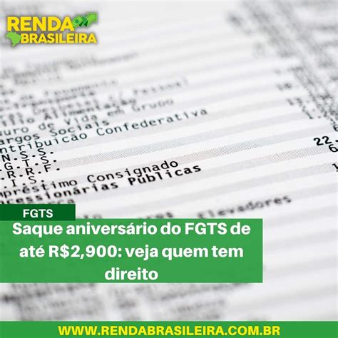 Saque Anivers Rio Do Fgts De At R Veja Quem Tem Direito