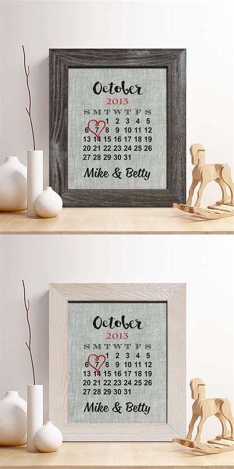 Popular wedding anniversary gifts for the 1st year anniversary with a paper theme are: Personalized 4th Linen Anniversary Gift for Him or Her ...