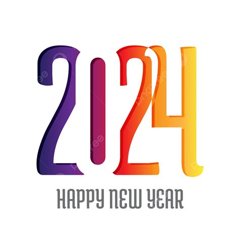 2024 Happy New Year Celebration Colorful Text Vector Happy New Year
