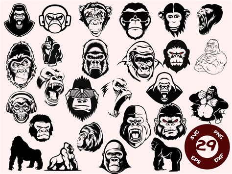 Buy Gorilla Svg Ape Svg Monkey Svg King Kong Svg Gorilla Head Online In