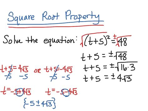 How To Solve An Equation Using Square Root Property