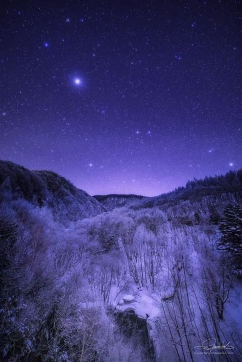 Starry Winter By Shumon Saito 500px A Beautiful Starry Night Sky And