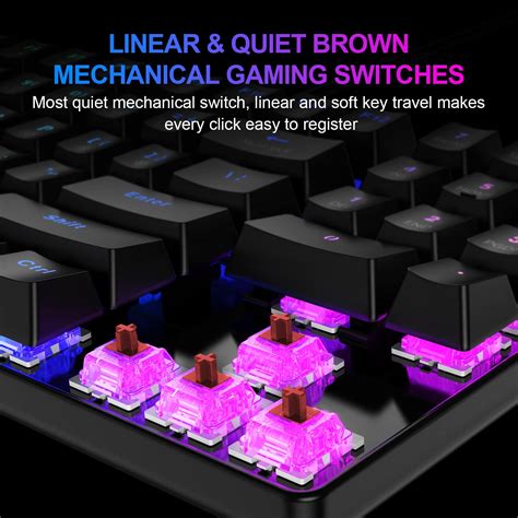 Npet K81 Tkl Mechanical Gaming Keyboard Brown Mechanical Switches 100