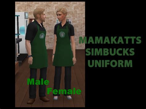 The Sims Resource Mamakatts Simbucks Uniform Male Dine Out Needed