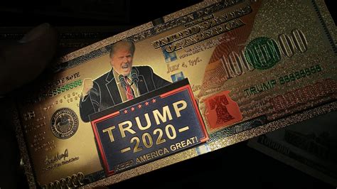 Authentic 24k Gold Trump 2020 1 000 000 Denomination Banknote W Certificate Of Authenticity