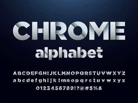 Chrome Font Stock Vector Illustration Of Type Bold 199269970