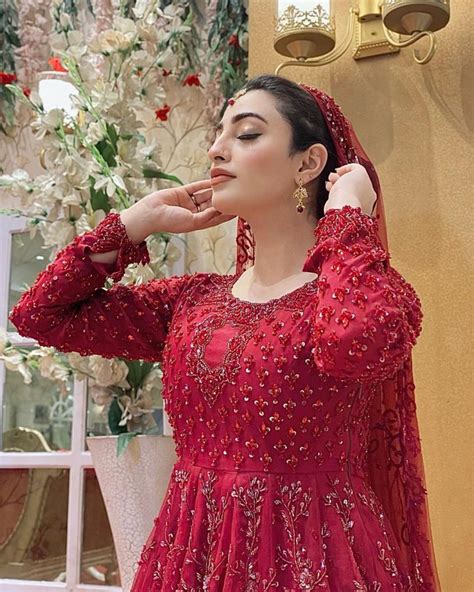 Nawal Saeed Looks Ravishing In A Scarlet Red Bridal Jora Pictures Lens