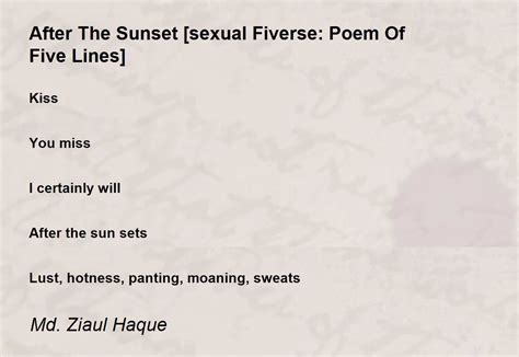 After The Sunset Sexual Fiverse Poem Of Five Lines After The