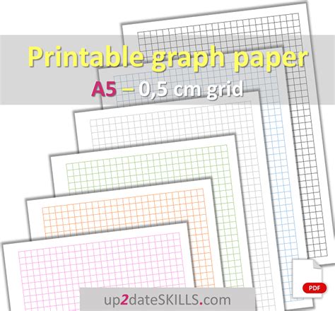 Printable Graph Paper 05 Cm Grid A5 Size Up2dateskills