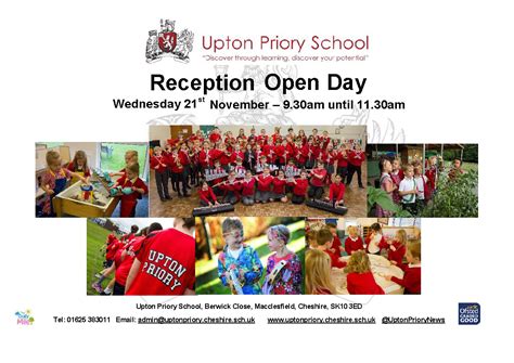 Upton Priory School Reception Open Day The Fallibroome Trust
