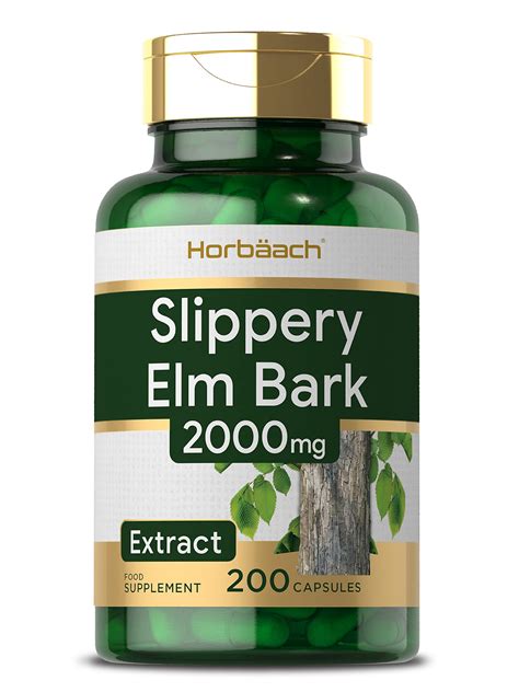 Buy Slippery Elm Capsules 2000mg 200 Powder Capsules No Artificial Preservatives By