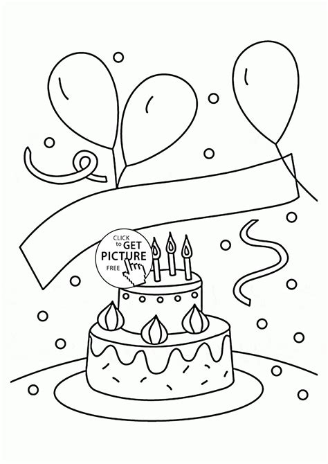 The coloring page is free for all. Birthday Balloon Coloring Pages at GetColorings.com | Free ...