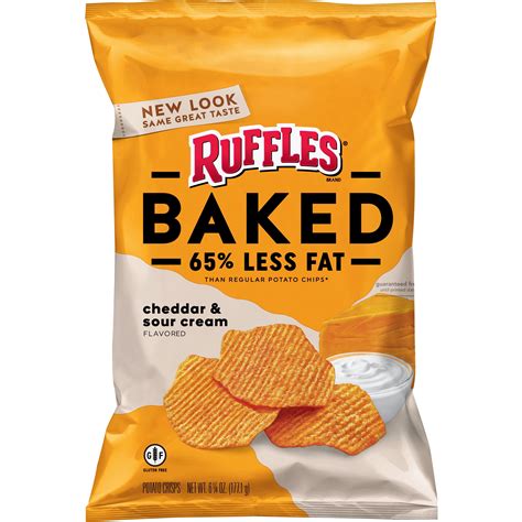 Ruffles Baked Cheddar And Sour Cream Potato Crisps 625 Oz Walmart