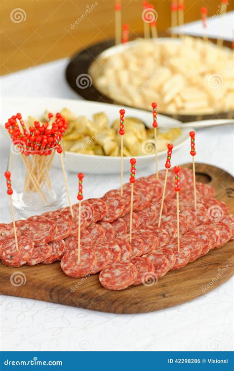 Catering Assorted Meats Cheese And Sausages Stock Photo Image Of