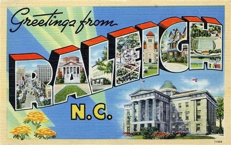 Greetings From Raleigh North Carolina Large Letter Postcard North