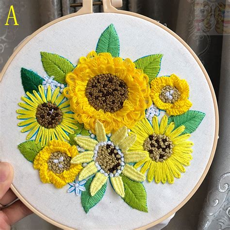 Modern Needlework Kit Manual Creative Embroidery Diy Flower Etsy In