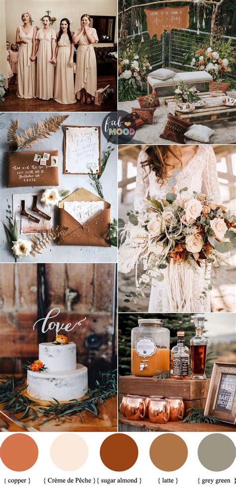 Earth Tones Wedding Color Palette With Copper Accents For Autumn