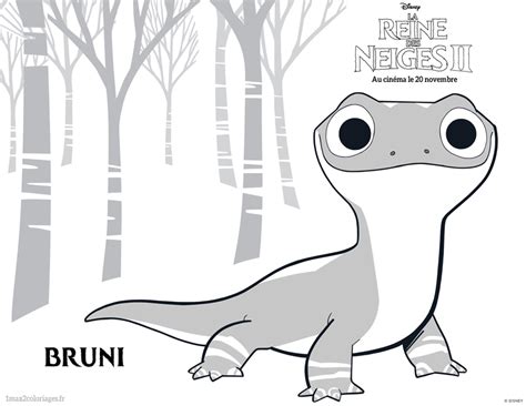 Coloriage officiel de la reine des neiges  bruni la salamandre a