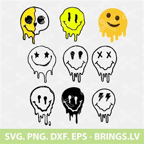 Melting Smiley Face SVG Dripping Smiley Face Svg Happy Face Svg
