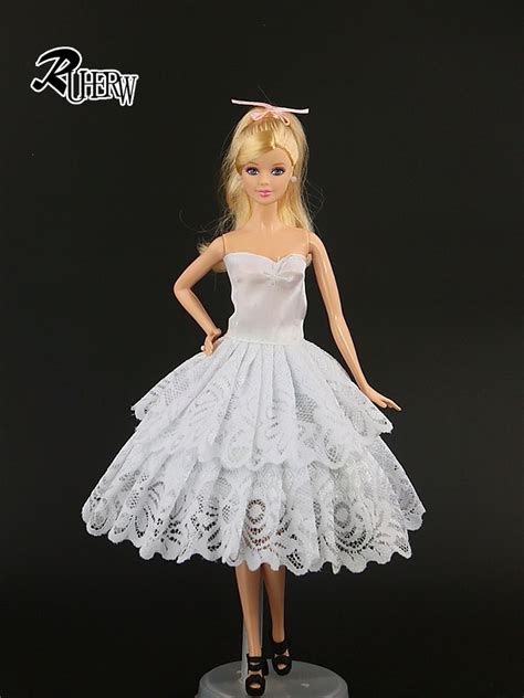 New Arrival White Gown Clothing Fashion Ballet Short Dress For Barbie