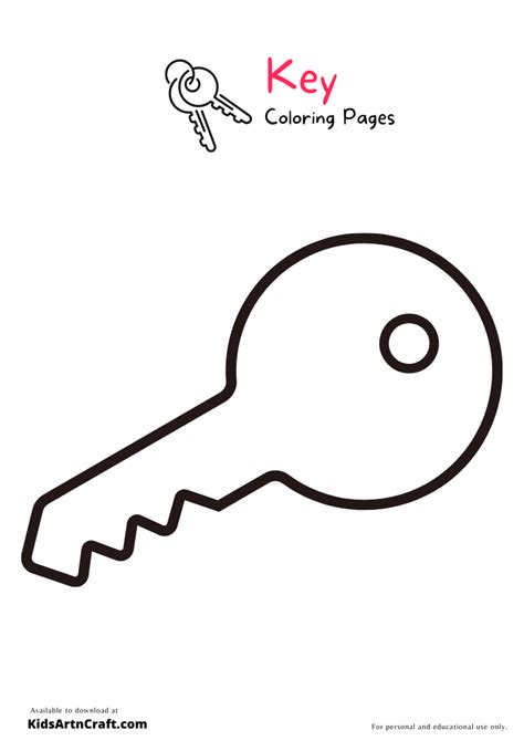 Key Coloring Pages For Kids Free Printable Kids Art And Craft