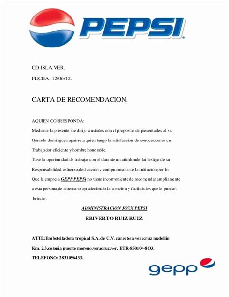 Ejemplo De Carta De Recomendacion Para Trabajo John Rich Ejemplo De