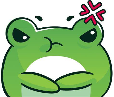 Kawaii Chibi Green Angry Pouting Frog With Crossed Arms 素材 Canva可画