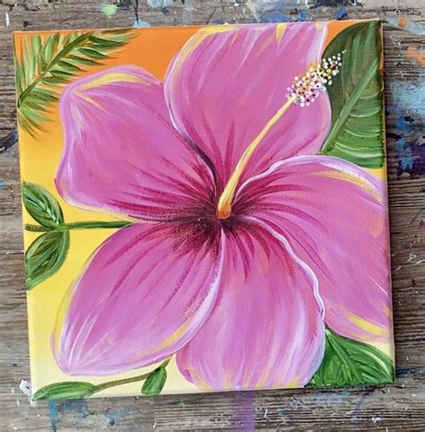 Easy Simply Tropical Hibiscus Painting Step By Step Acrylic Tutorial