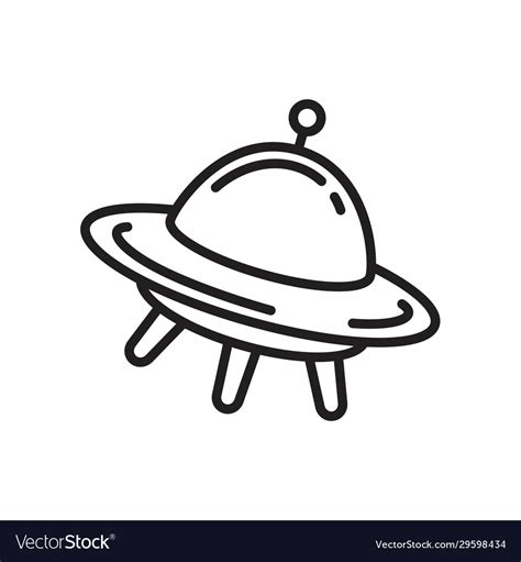 Ufo Flying Spaceship Icon Template Black Color Vector Image