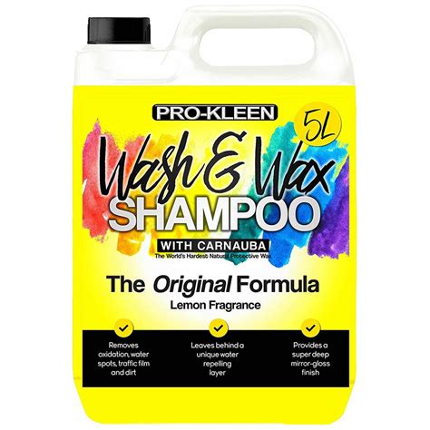 Pro Kleen 2 In 1 Wash And Wax Shampoo Lemon Fragrance 5l Wilko