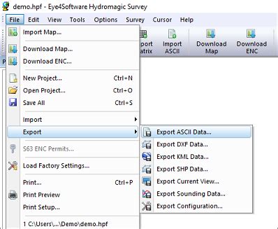 Export Data As Ascii Or Comma Separated Values File Eye Software