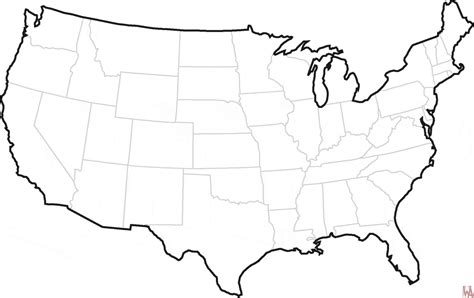 Blank Outline Map Of The United States Draw A Topographic Map