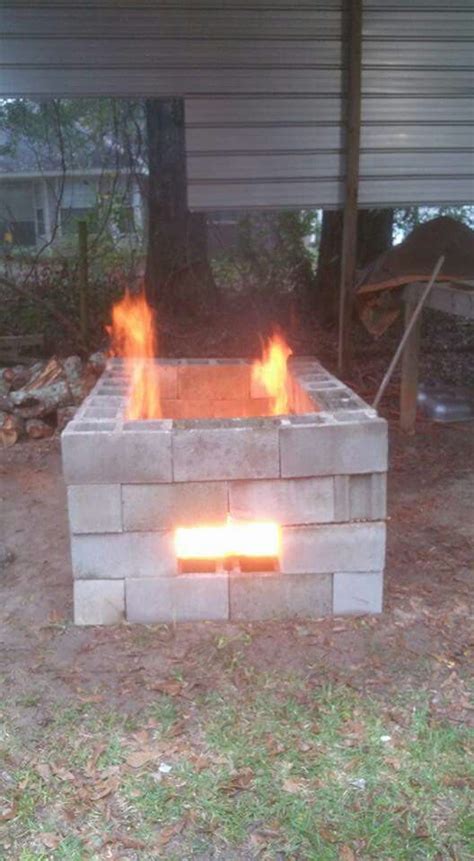 Cinder Block Grill Homemade Fire Pit Fire Pit Backyard Bbq Pit