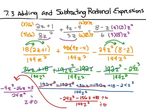 Adding And Subtracting Rational Expressions Worksheet Printable Sheet