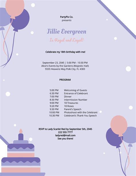 Free Birthday Program Templates And Examples Edit Online And Download