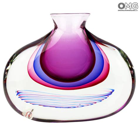 Vases Blown Collection Vase Jar Purple Sommerso Original Murano Glass Omg