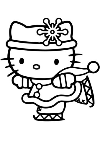You can now print this beautiful hello kitty christmas ice skating coloring page or color online for free. Hello Kitty Skating Coloring page | Hello kitty colouring ...