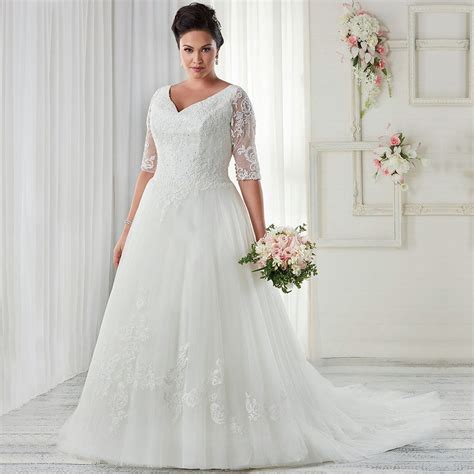Vintage Whiteivory Tulle Wedding Dresses Plus Size V Neck Beaded Lace