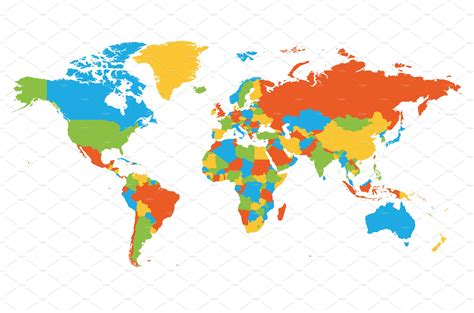 Blank Colorful Map Of World Pre Designed Vector Graphics Creative