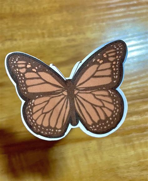 Brown Butterfly Sticker Etsy