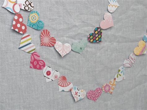 Sewn Paper Heart Garland Endlessly Inspired