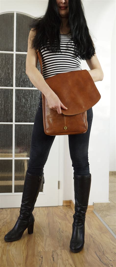 Tan Leather Messenger, Leather Cross-body Bag, Leather Laptop Bag, Leather Laptop Bag, Leather ...
