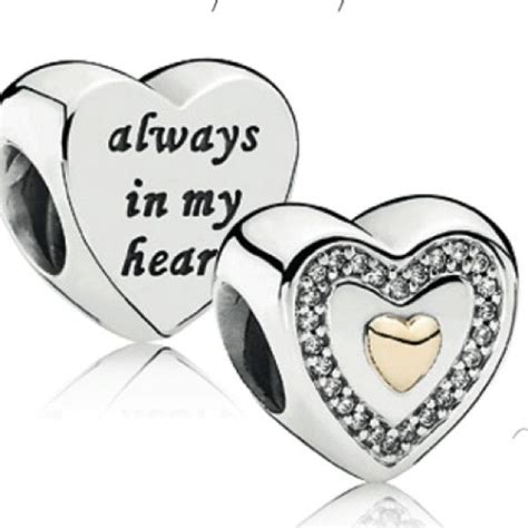 Pandora Always In My Heart 14kt And Clear Cz Charm New Pandora Charms