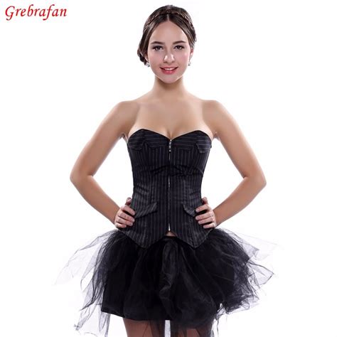 burlesque zip boned corset basques and mini tutu skirt office dress up showgirl costume bustiers