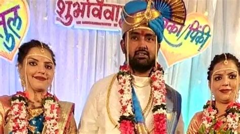 Bizzare Twin Sisters Marry Same Man In Maharashtra India News