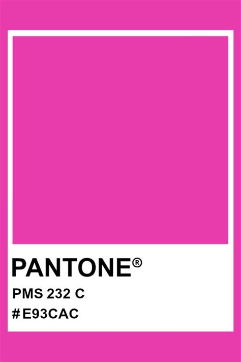 Pantone 232 C Pantone Color Pms Hex Pink Pantone Color Pantone