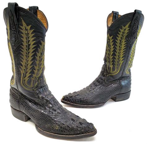 Lot Pair Of Mens Alligator Skin Boots