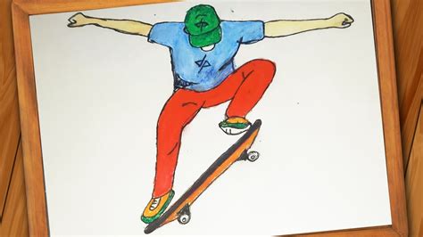 How To Draw A Boy Playing Skateboard For Beginners Dude Perfect